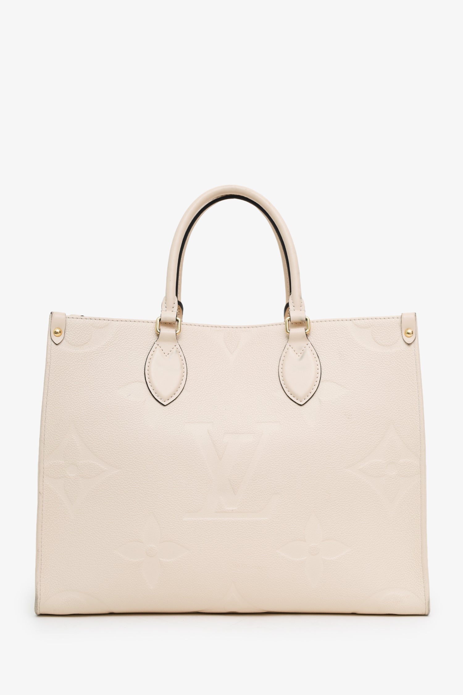 Louis Vuitton Cream Monogram Empreinte Leather OnTheGo MM