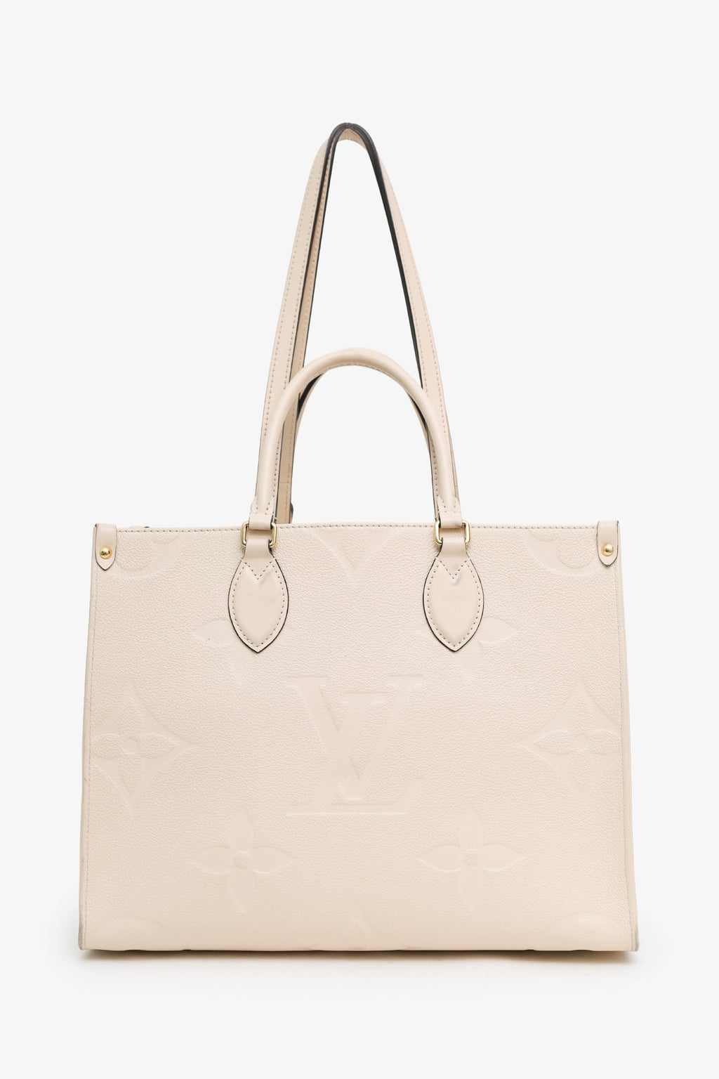 Louis Vuitton Cream Monogram Empreinte Leather OnTheGo MM