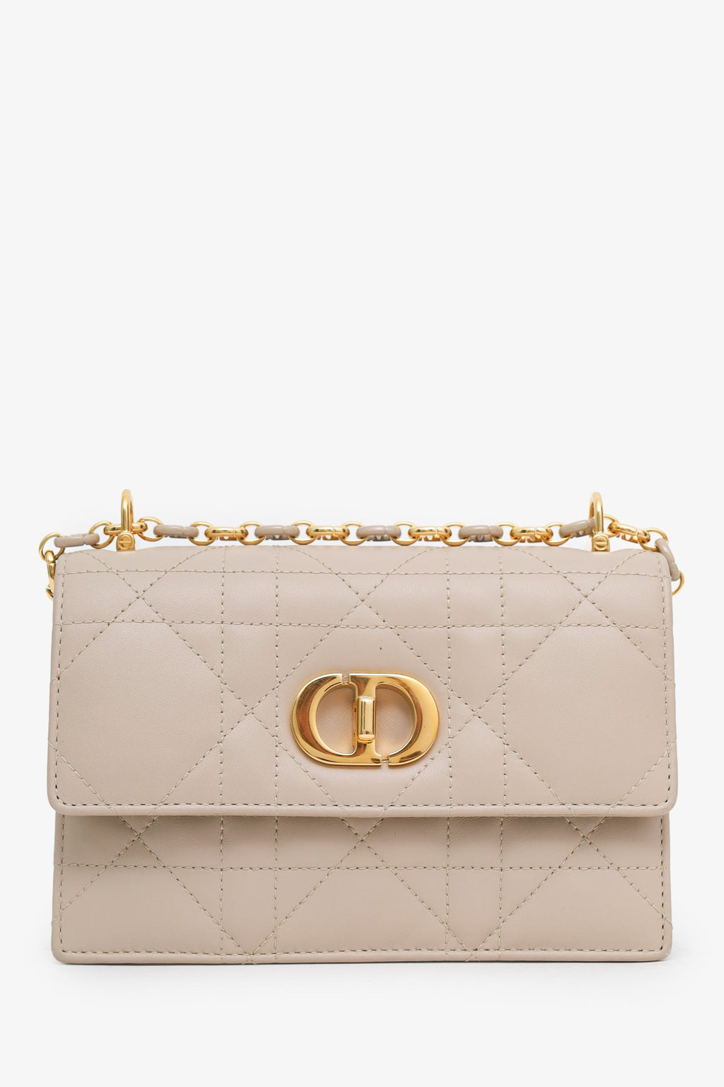 Christian Dior 2023 Beige Lambskin Macrocannage Mini Miss Caro Bag