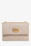 Christian Dior 2023 Beige Lambskin Macrocannage Mini Miss Caro Bag