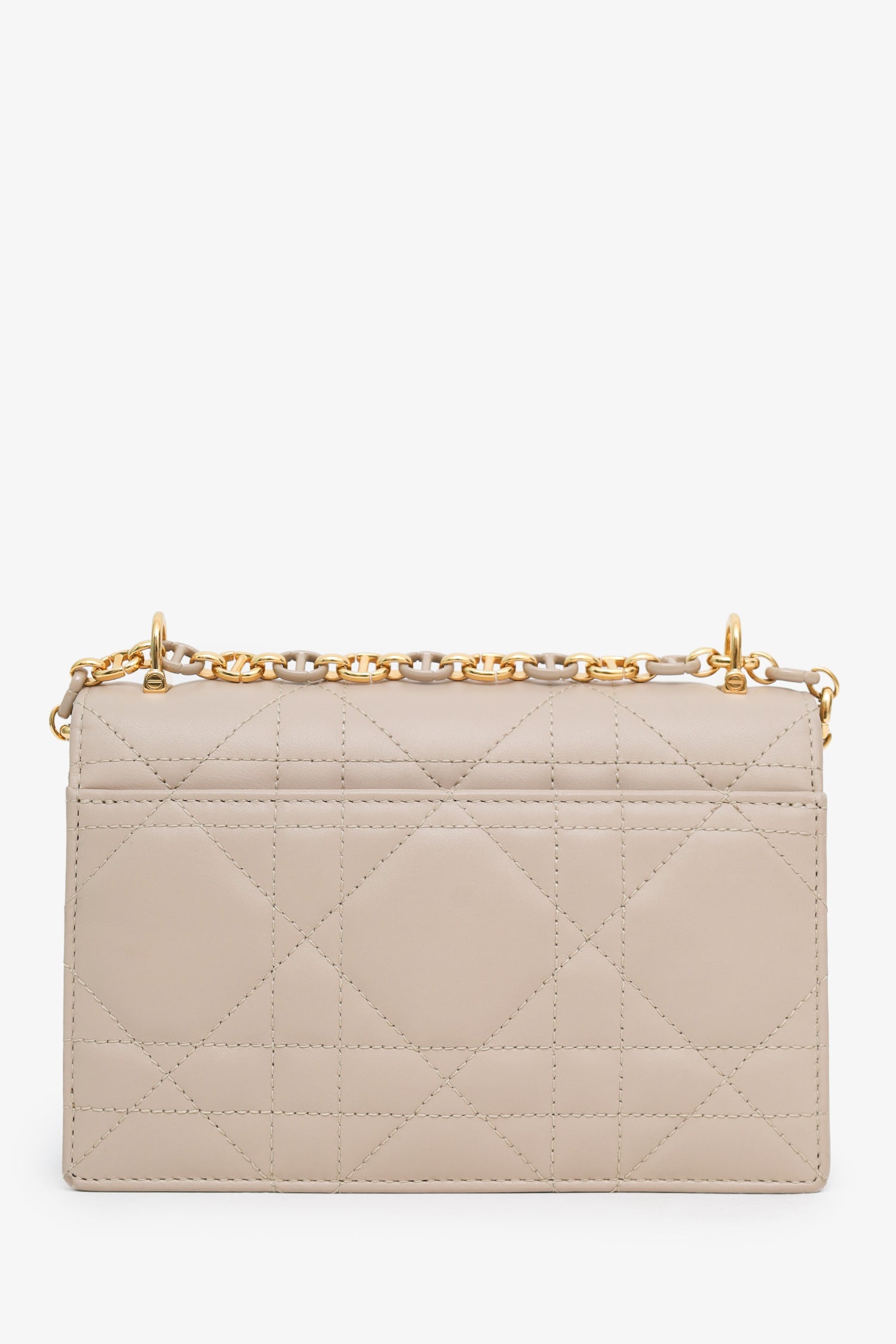 Christian Dior 2023 Beige Lambskin Macrocannage Mini Miss Caro Bag