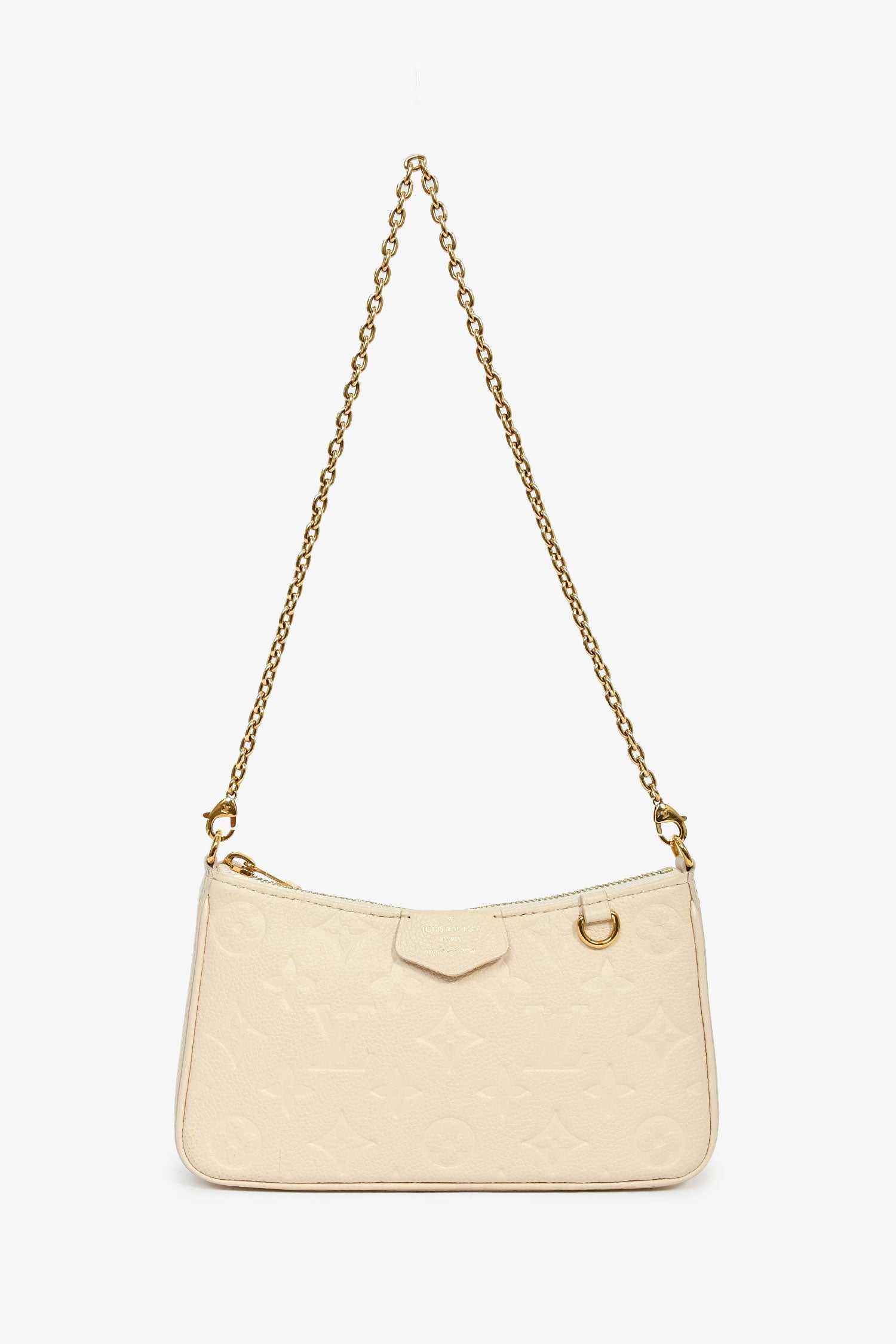 Louis Vuitton Cream Monogram Empreinte 'Easy Pouch' On Strap Bag