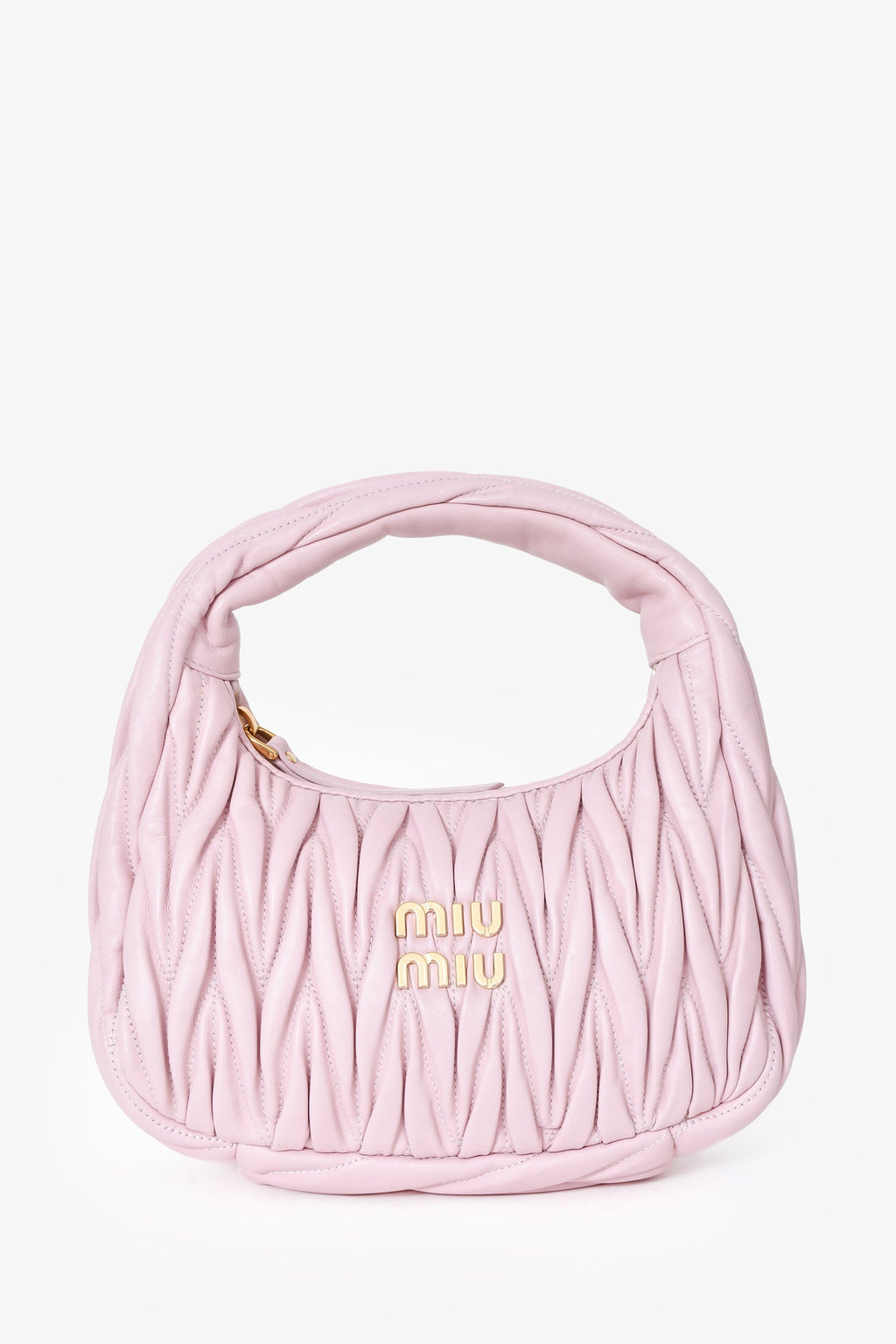 Miu Miu Powder Pink Nappa Matelasse Small Wander Hobo