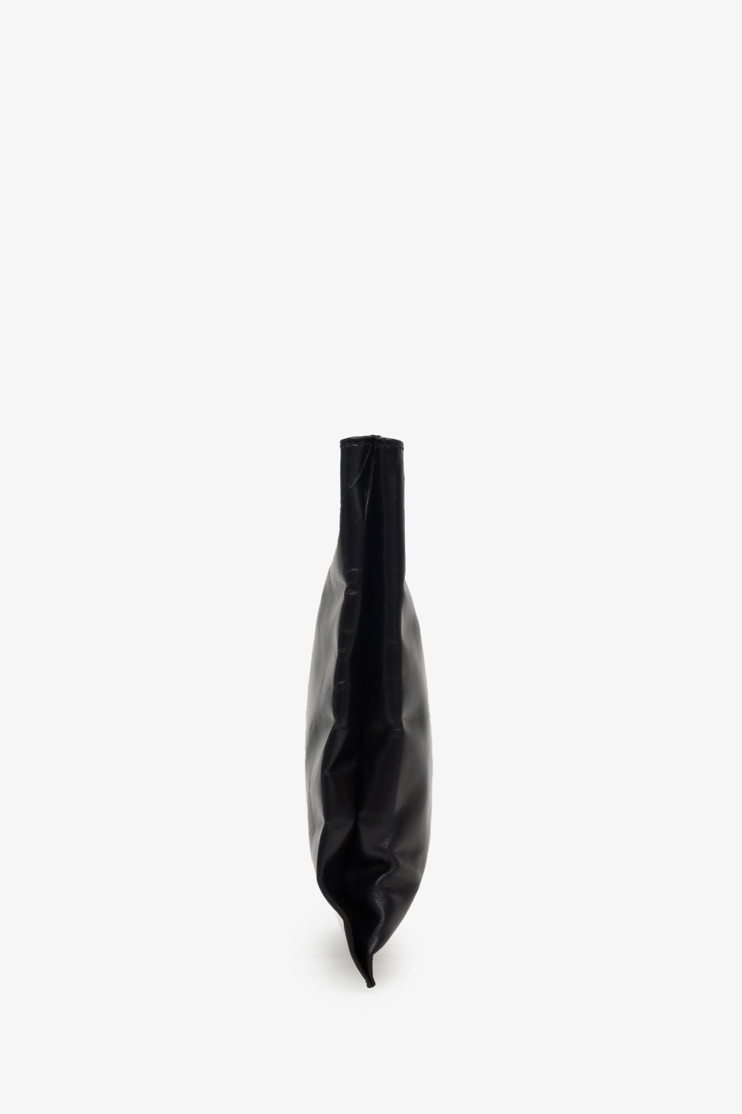 Helmut Lang Black Leather Cut-out Handle Flat Clutch