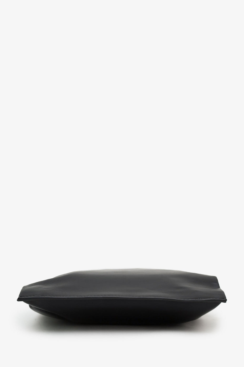 Helmut Lang Black Leather Cut-out Handle Flat Clutch