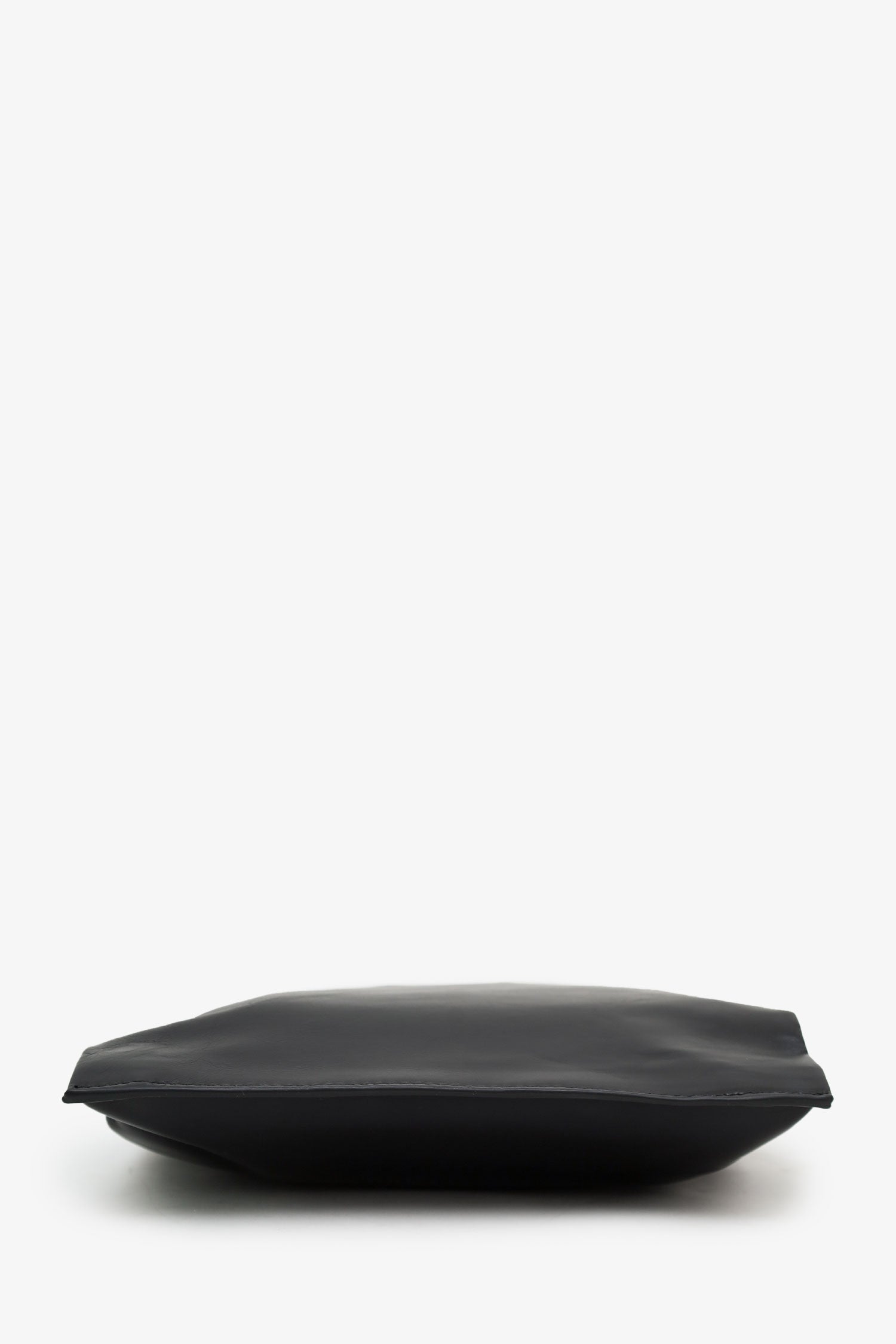 Helmut Lang Black Leather Cut-out Handle Flat Clutch