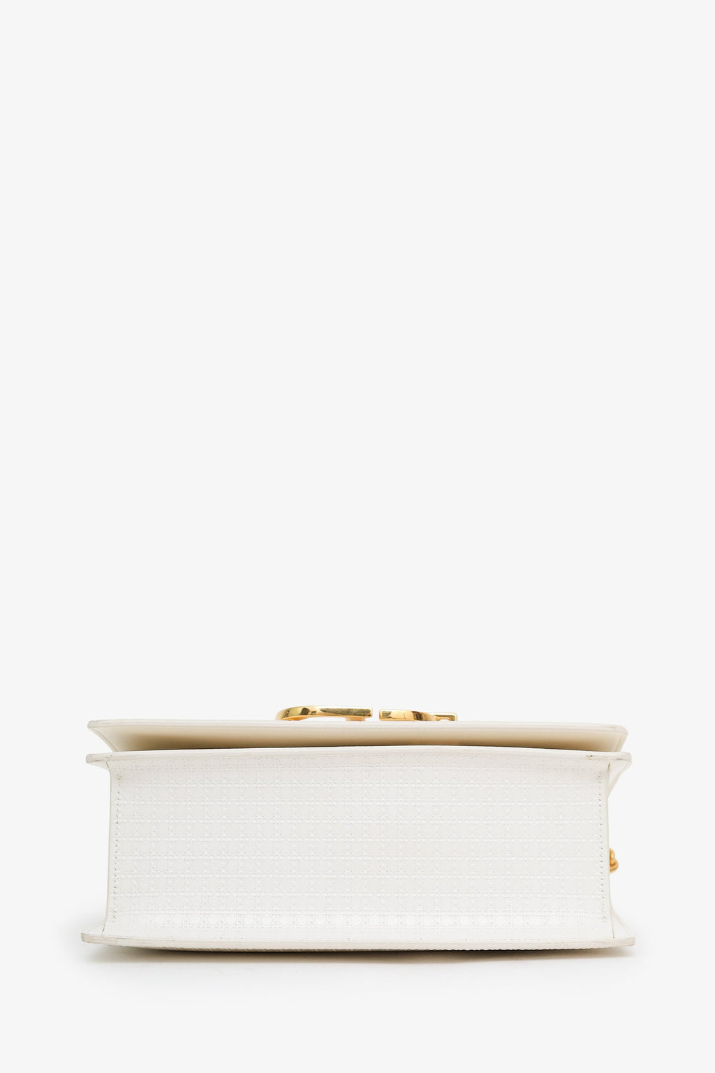 Christian Dior 2020 White Micro Cannage 30 Montaigne Chain Shoulder Bag