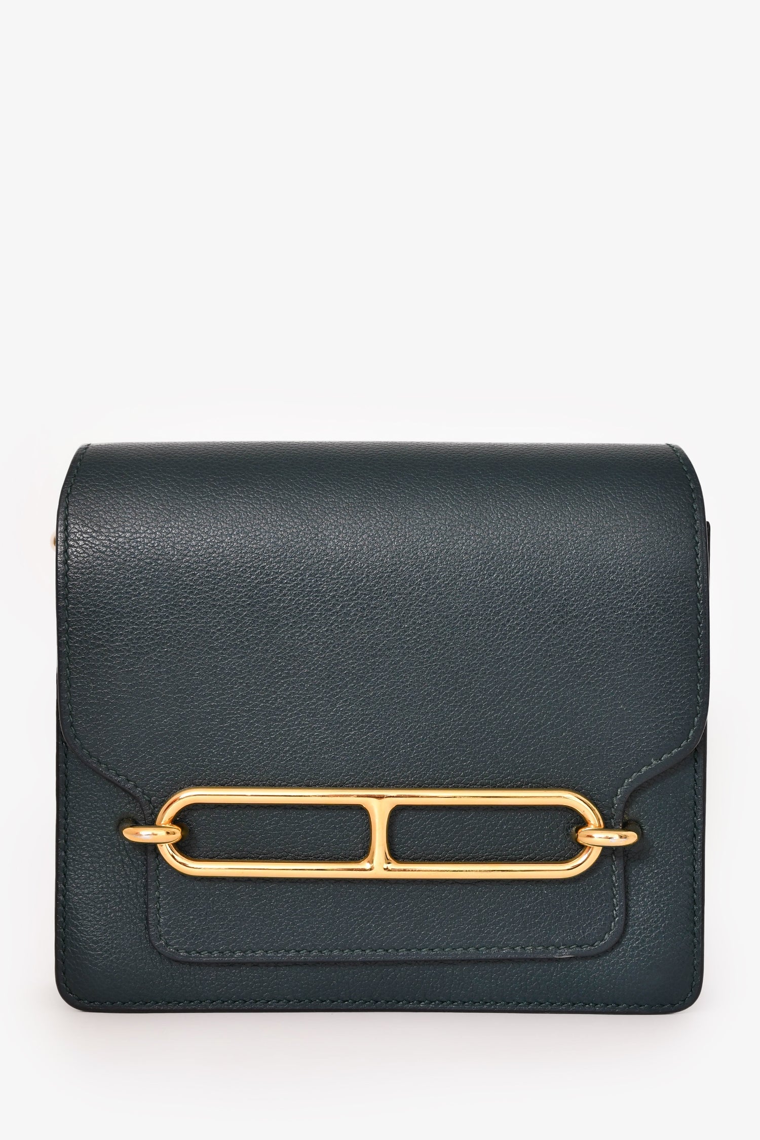 Hermès 2018 Dark Green Leather Roulis 18 Crossbody Bag