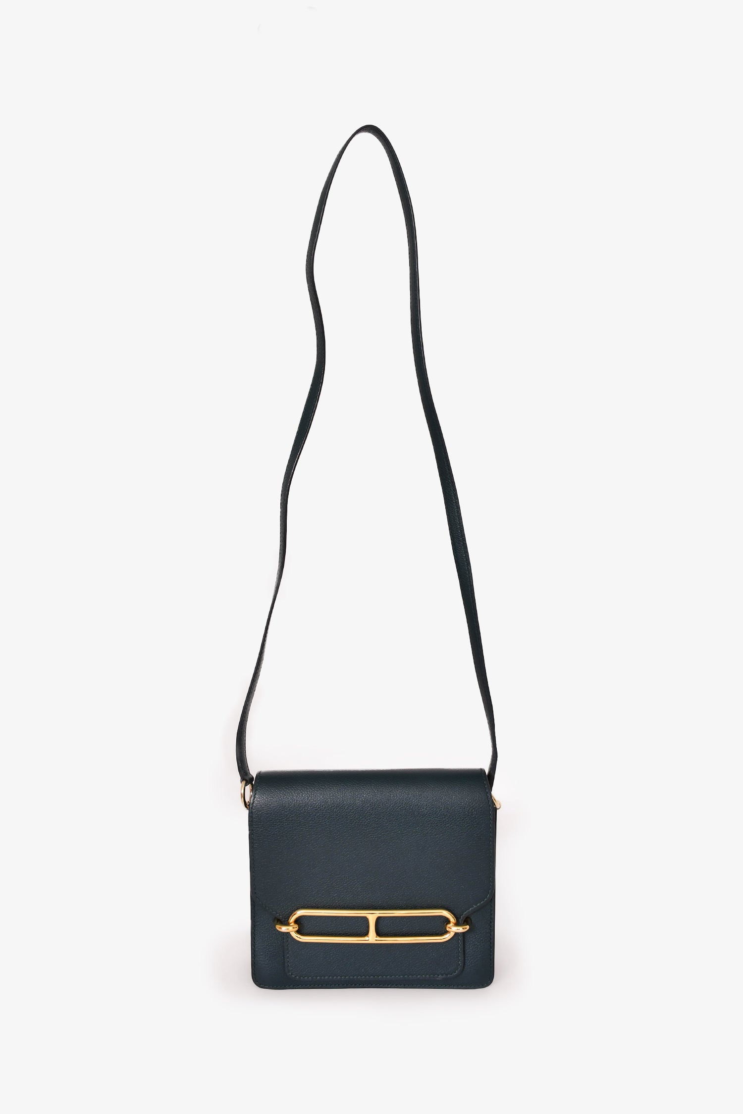 Hermès 2018 Dark Green Leather Roulis 18 Crossbody Bag