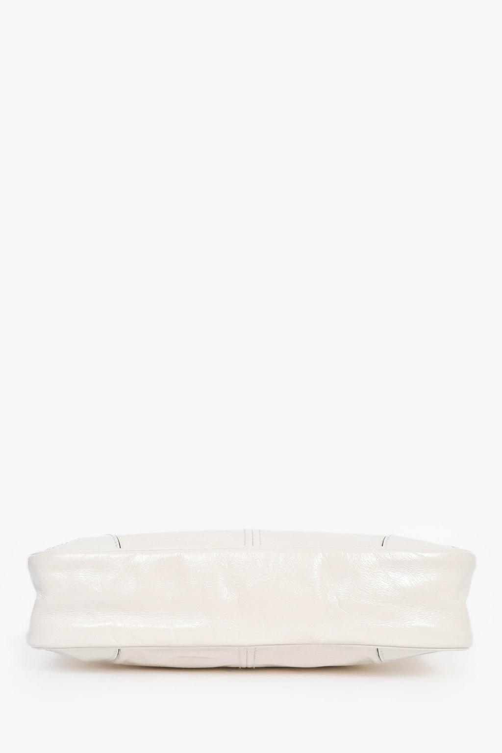 Prada White Leather 'Re-Edition 2002' Medium Shoulder Bag With Chain