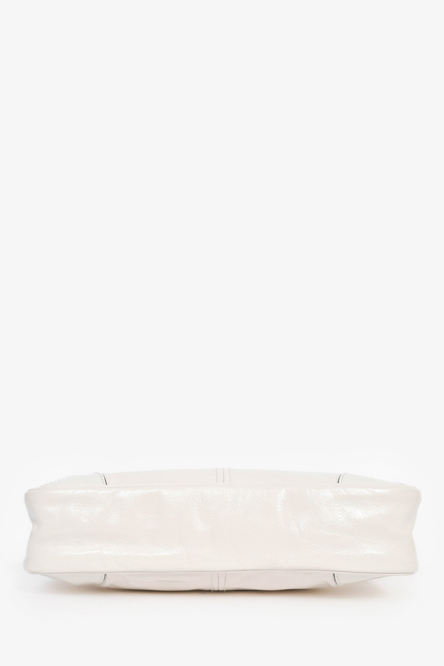 Prada White Leather 'Re-Edition 2002' Medium Shoulder Bag With Chain