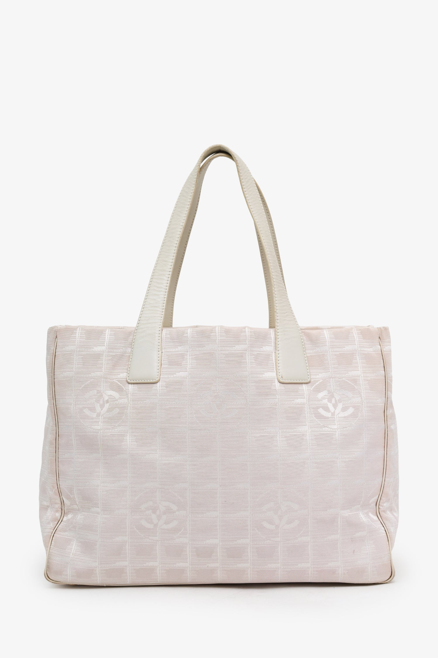 Pre-Loved Chanel™ 2002-3 Pink Canvas Travel Ligne CC Logo Tote