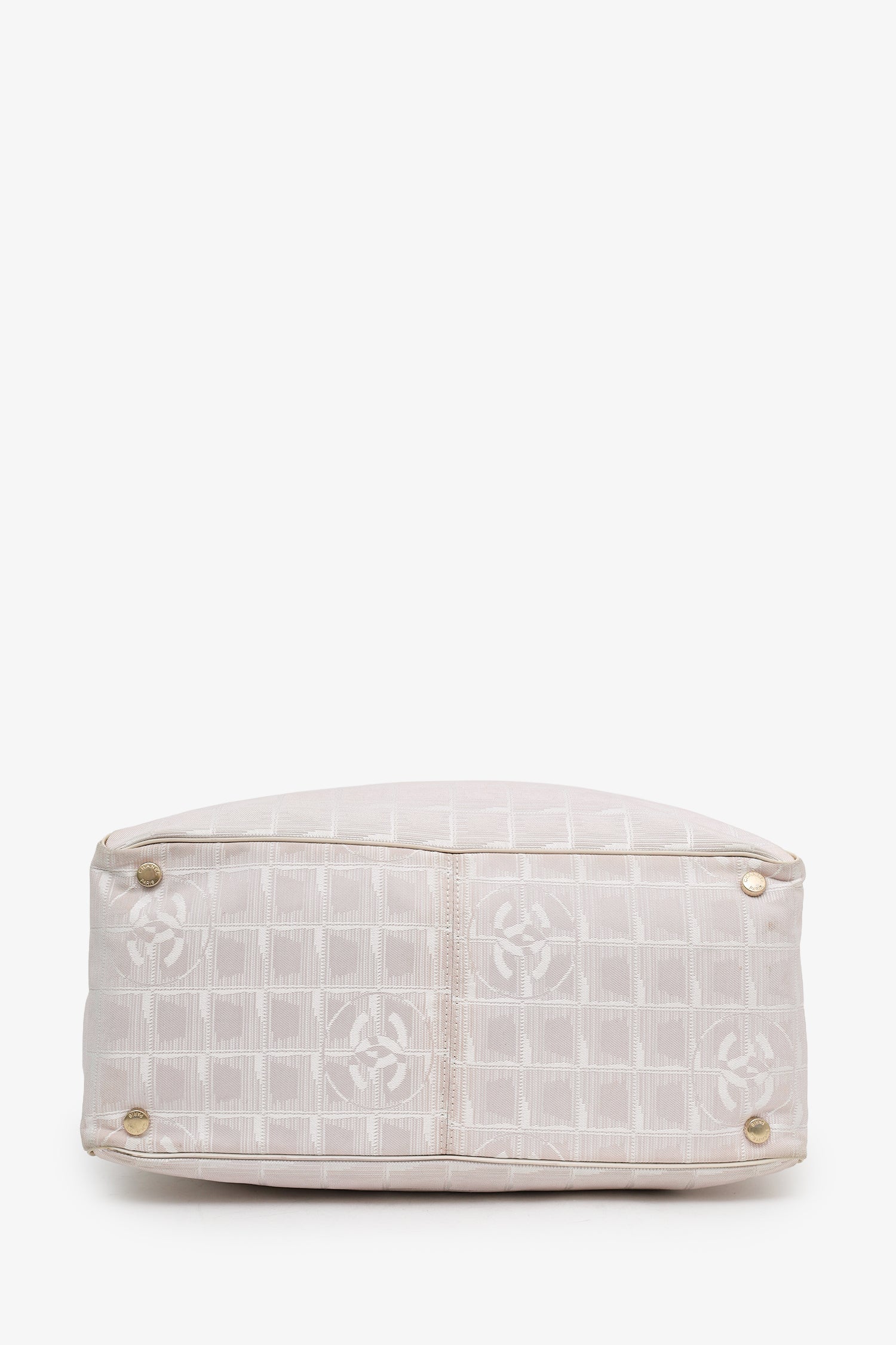 Pre-Loved Chanel™ 2002-3 Pink Canvas Travel Ligne CC Logo Tote