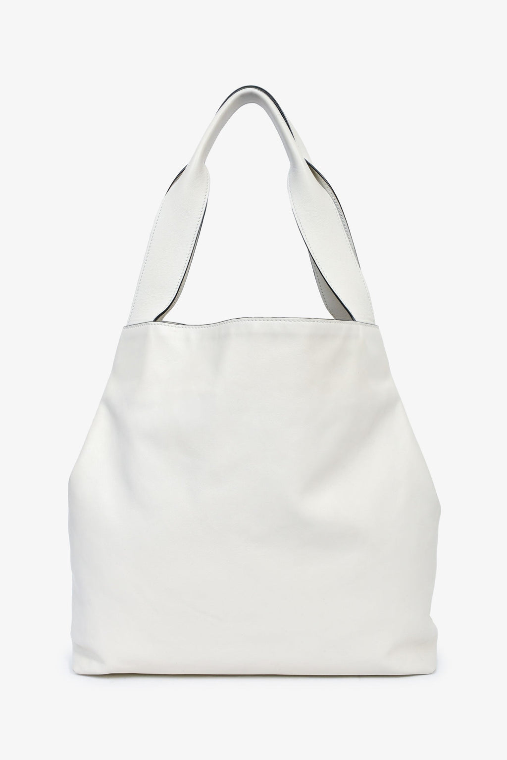 Miu Miu White Leather Logo Hobo Bag
