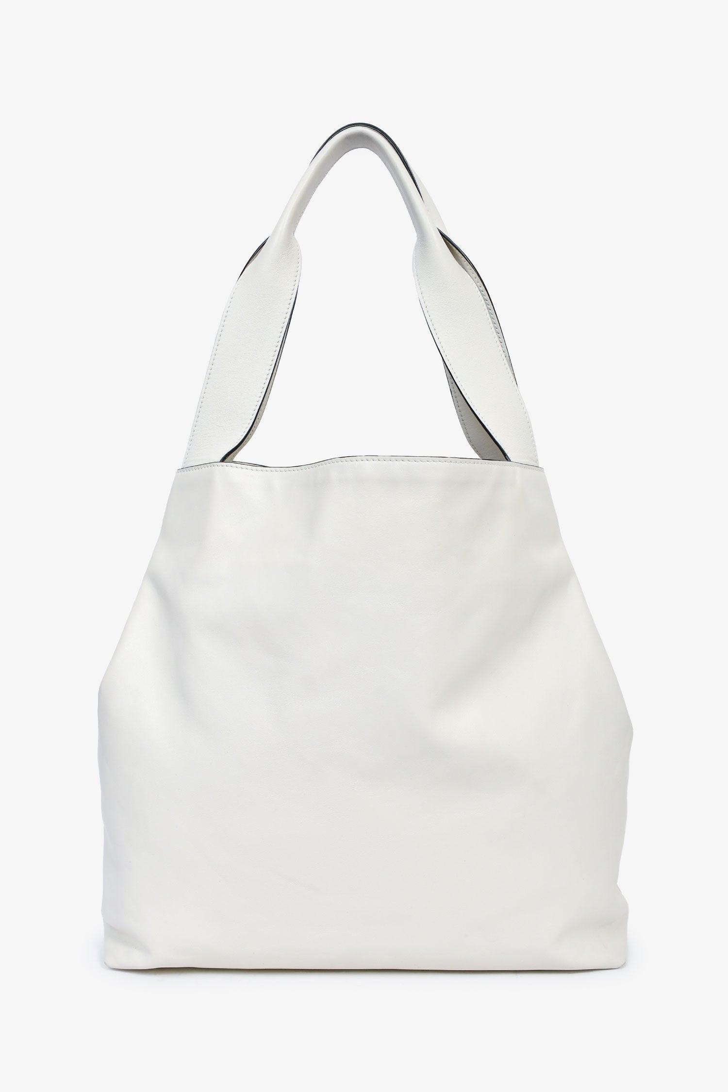Miu Miu White Leather Logo Hobo Bag