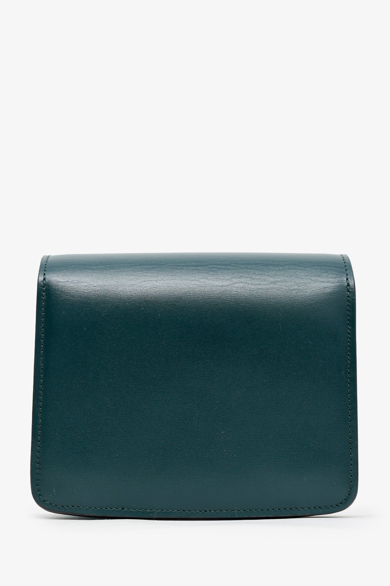 Celine Green Leather Small Box Crossbody Bag