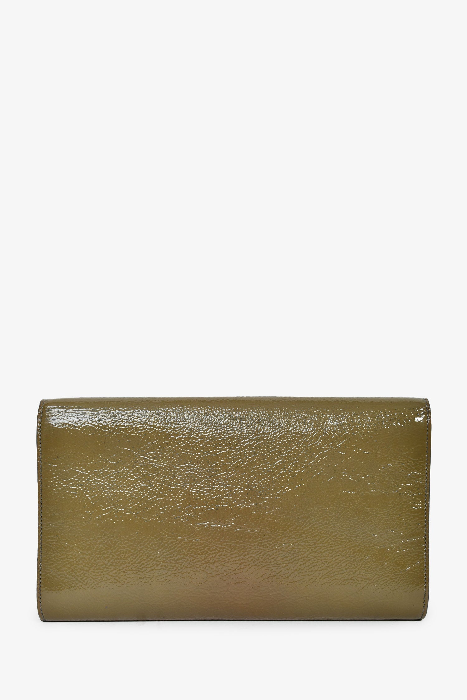 Saint Laurent Green Patent Leather 'Belle De Jour' Clutch