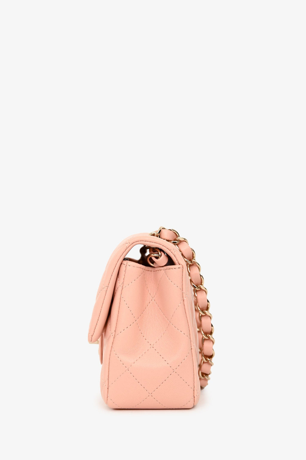 Pre-Loved Chanel™ 2021 Pink Leather Mini Single Flap Bag