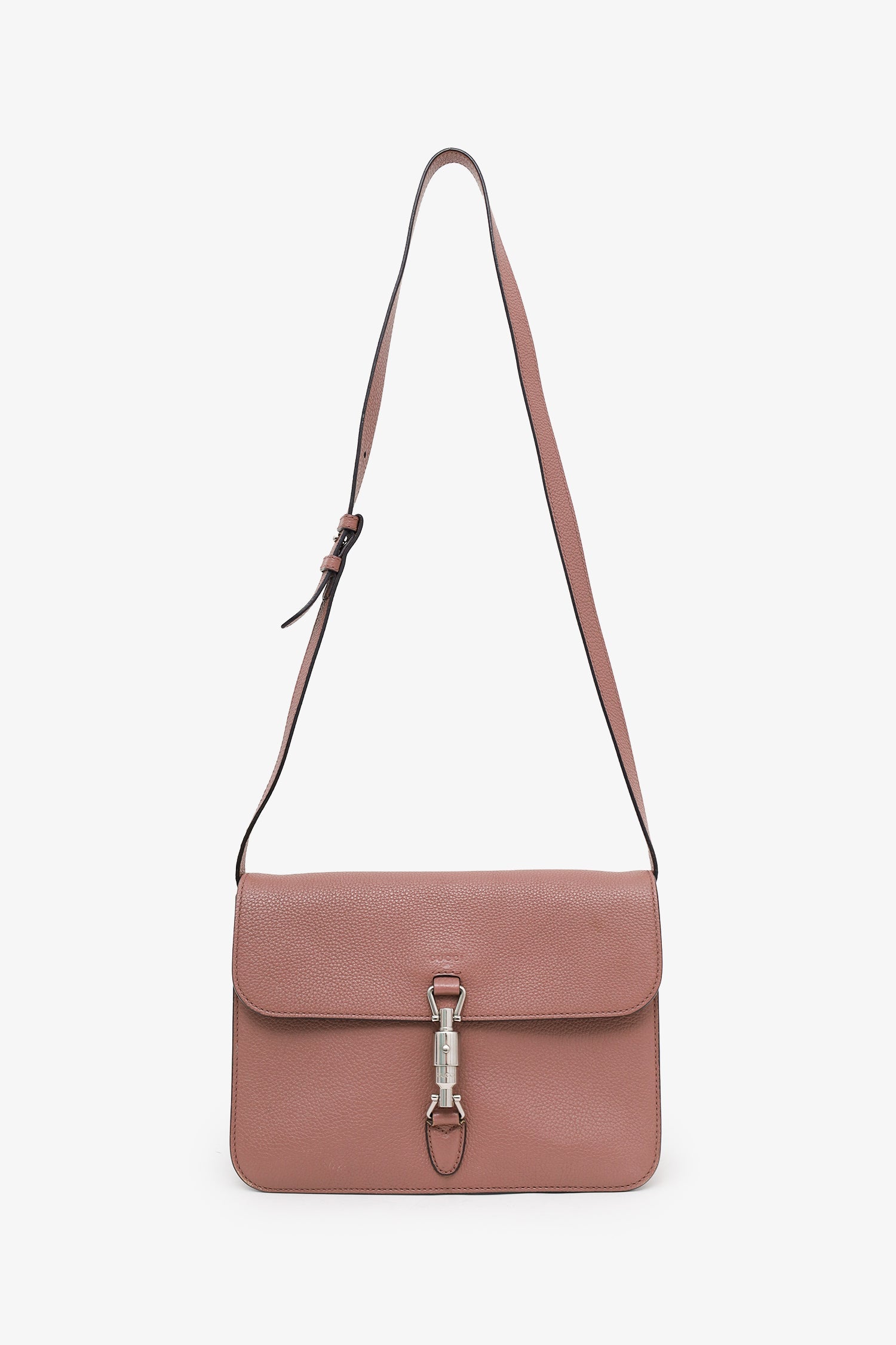 Gucci Rose Quartz Leather Piston Lock Jackie Crossbody Bag