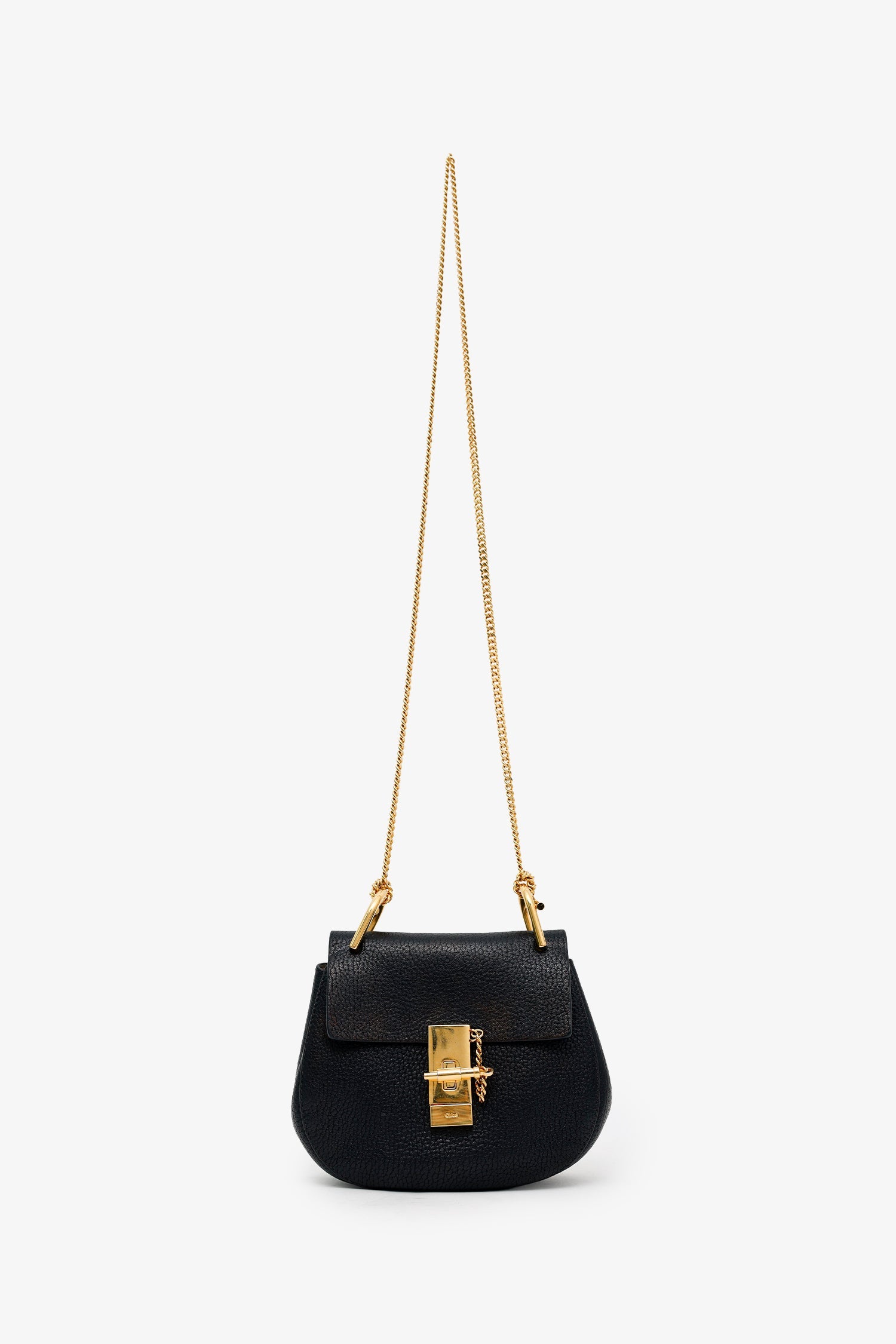 Chloe Black Leather 'Drew' Crossbody Bag