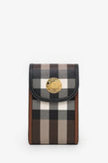 Burberry Brown Elizabeth Check Phone Pouch Shoulder Bag