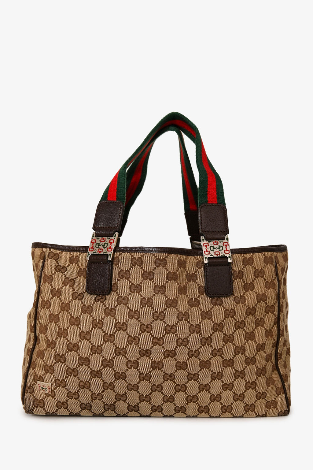 Gucci Beige GG Canvas Web Top Handle Pop Tote