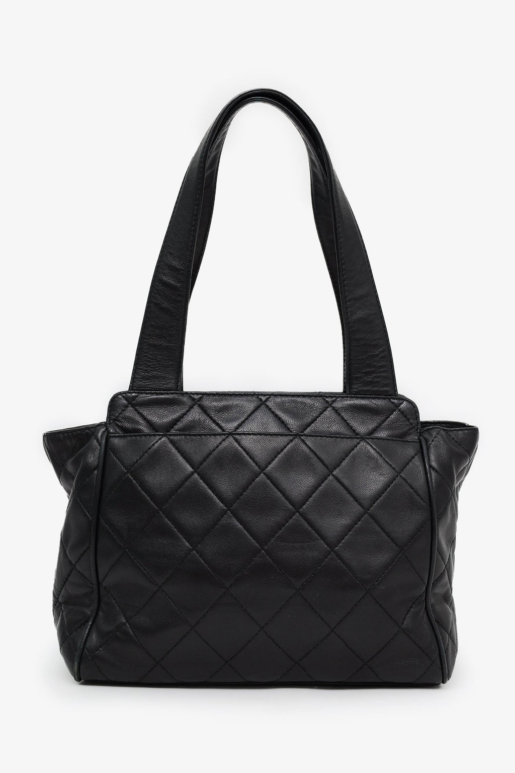 Pre-Loved Chanel™ 1996-97 Black Quilted Lambskin CC Mini Shopper Tote
