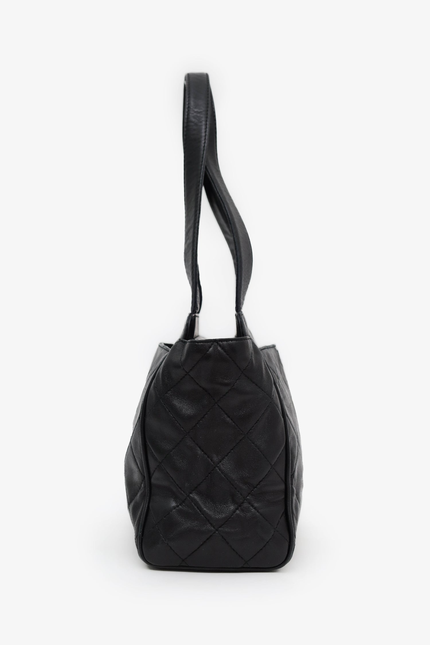 Pre-Loved Chanel™ 1996-97 Black Quilted Lambskin CC Mini Shopper Tote