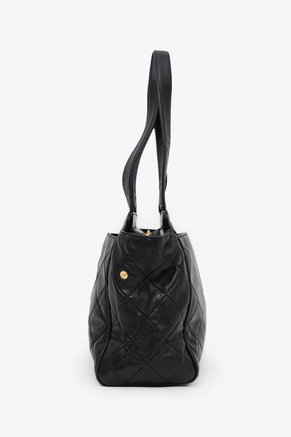 Pre-Loved Chanel™ 1996-97 Black Quilted Lambskin CC Mini Shopper Tote