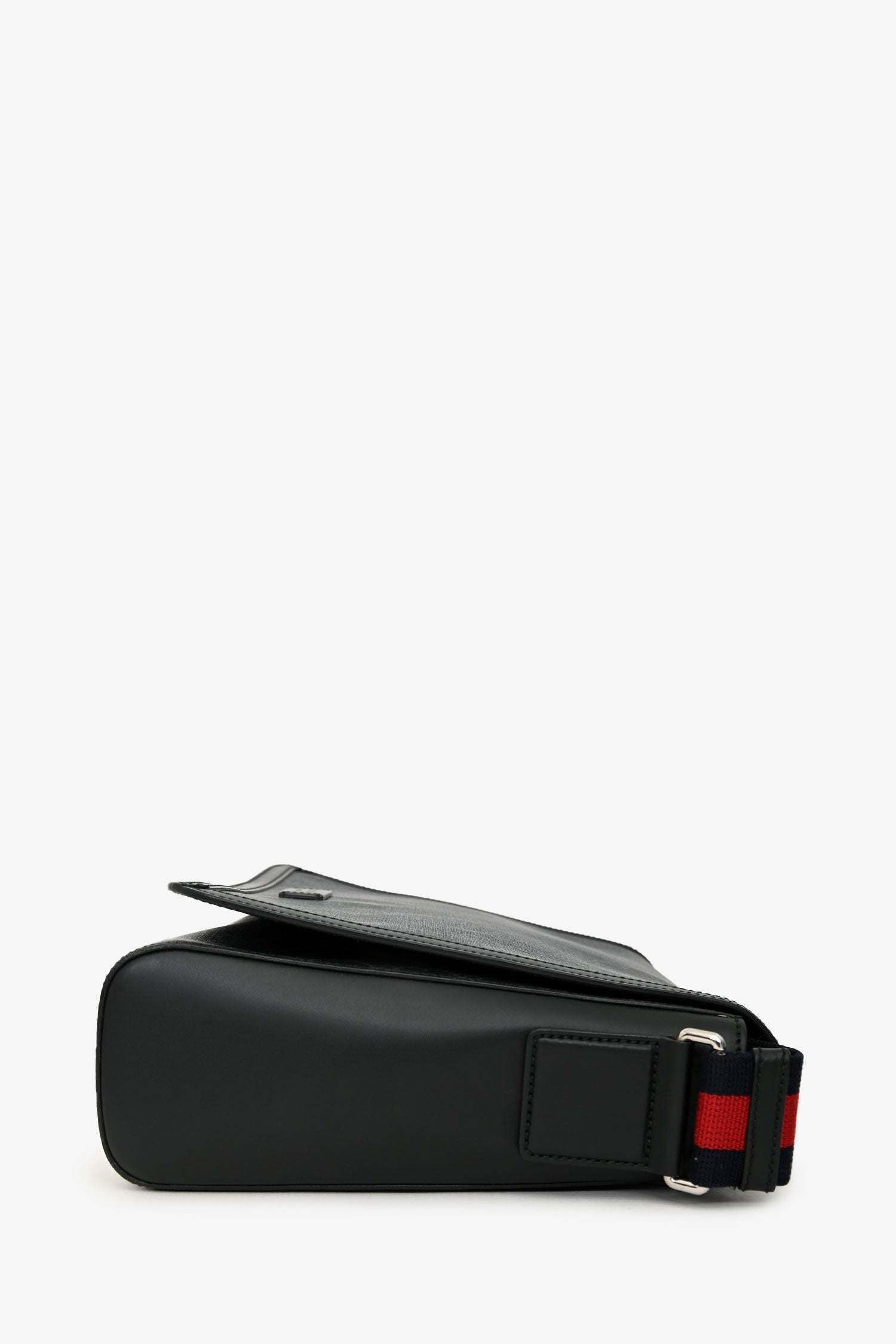 Gucci Black GG Cupreme Flap Web Strap Messenger Bag
