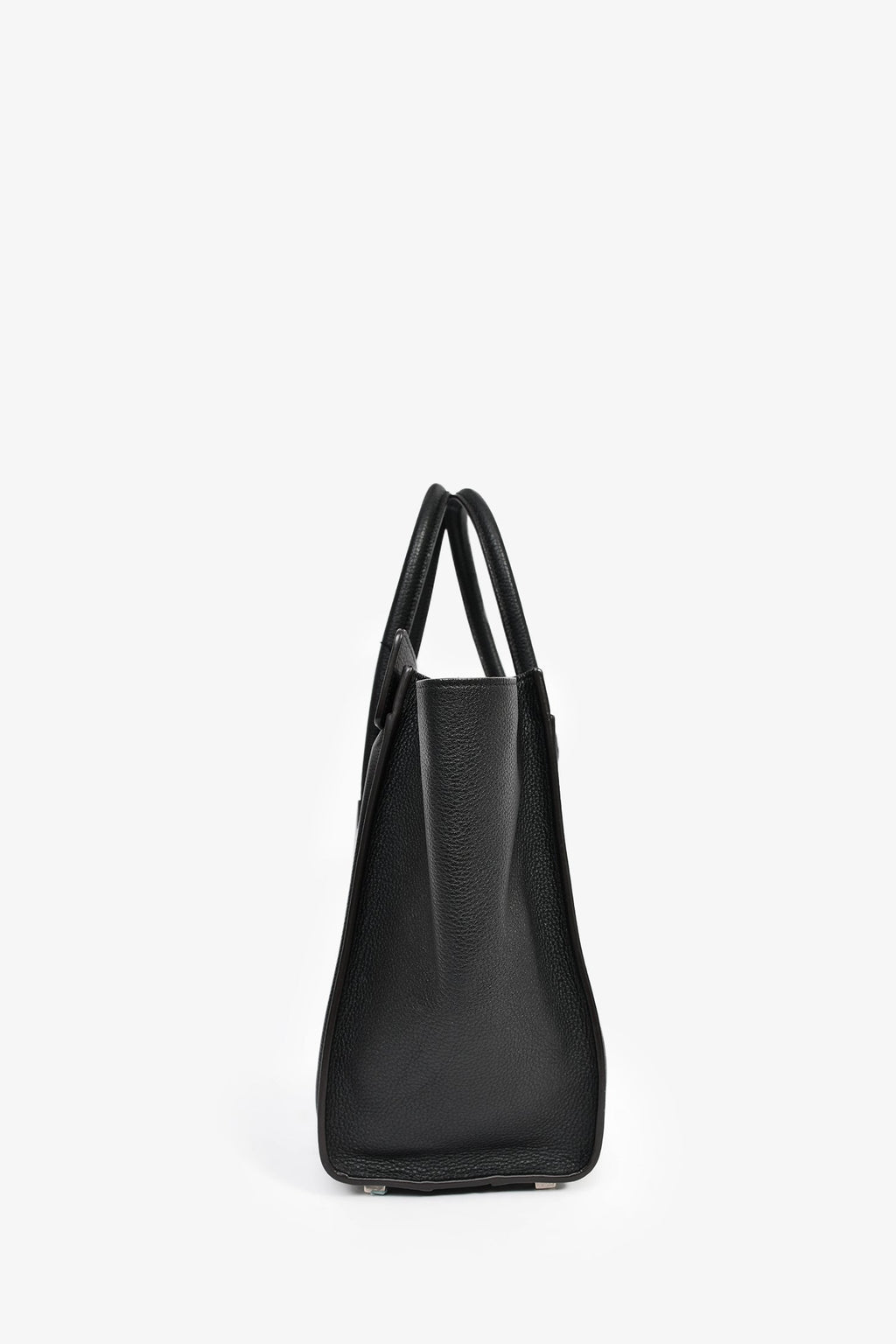 Celine Black Grained Leather Micro Luggage Tote