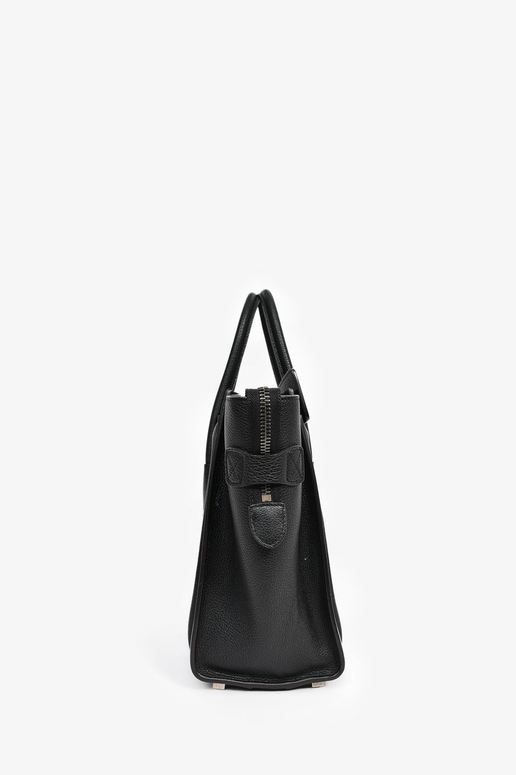 Celine Black Grained Leather Micro Luggage Tote