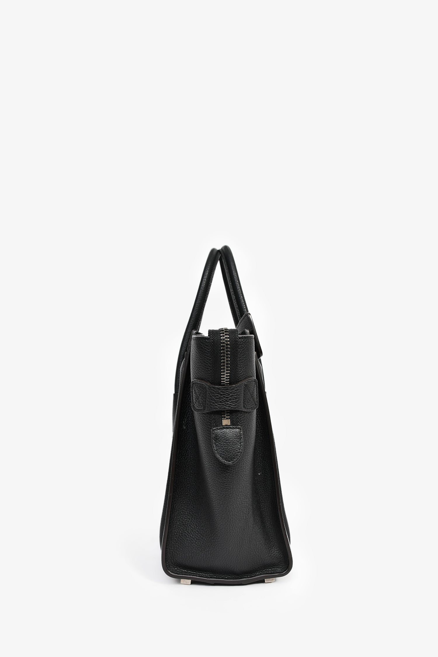 Celine Black Grained Leather Micro Luggage Tote