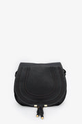 Chloe Black Grained Leather Marcie Saddle Bag
