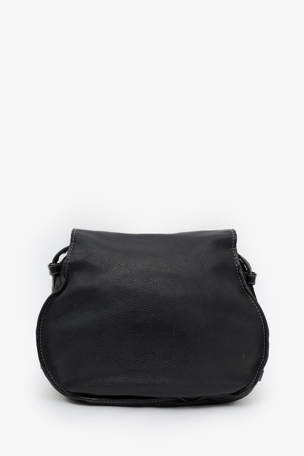 Chloe Black Grained Leather Marcie Saddle Bag