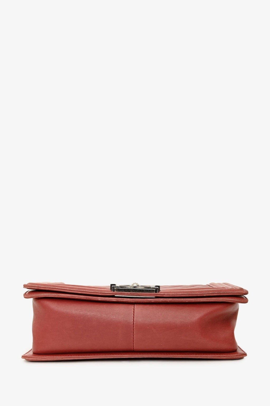 Pre-Loved Chanel™ 2012 Peach Lambskin Medium Boy Bag