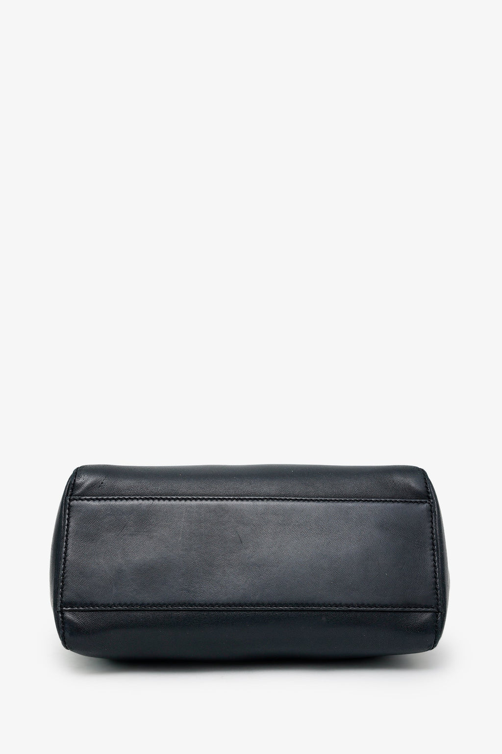 Fendi Black Soft Leather Small 'Peekaboo' Bag With Strap