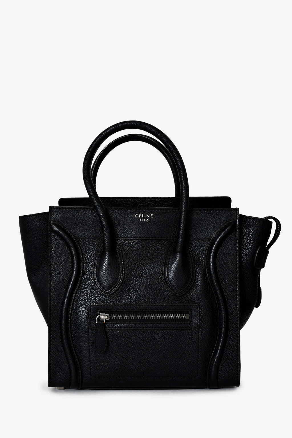 Celine 2012 Black Leather Micro Luggage Bag