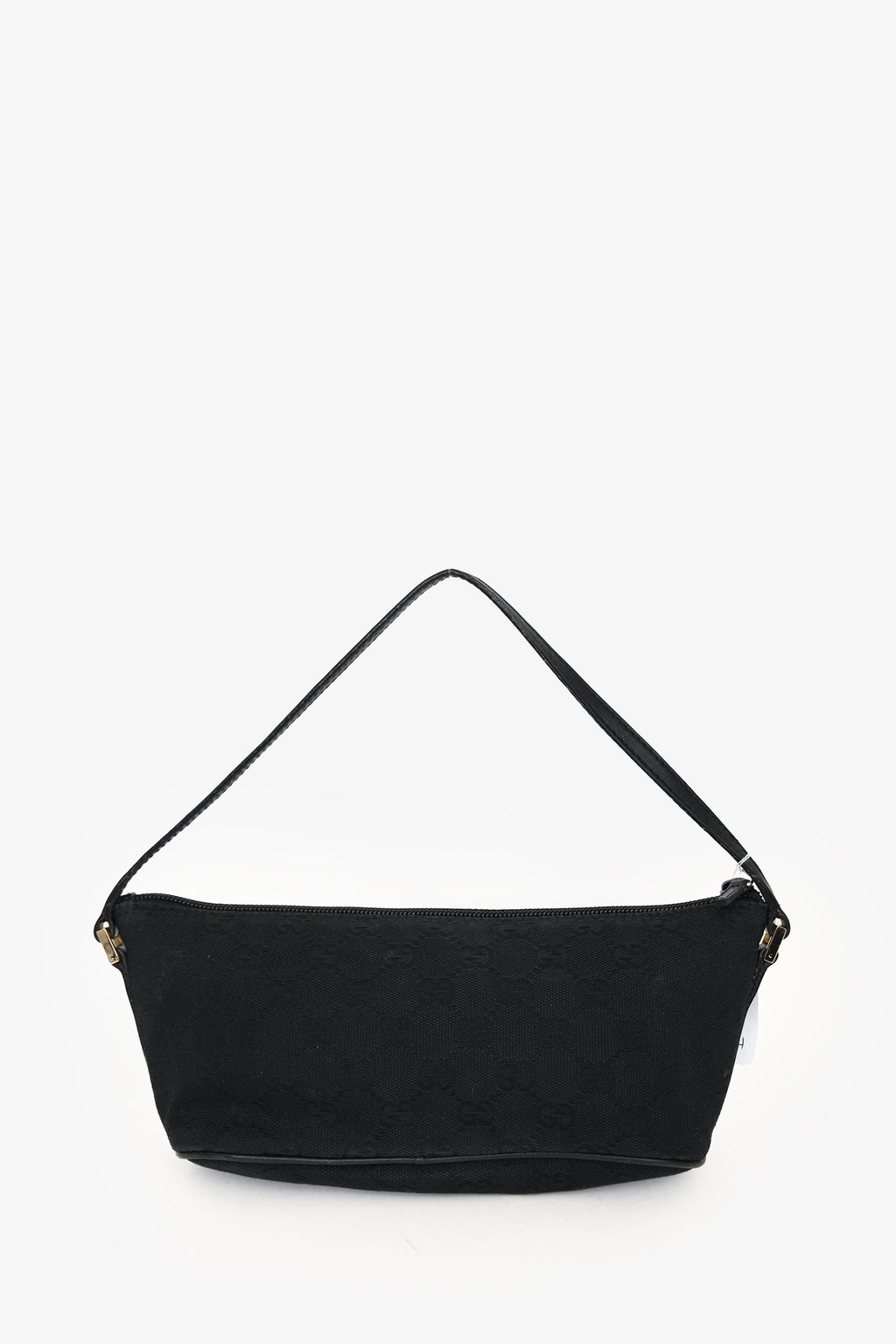 Gucci 2000 Vintage Black GG Canvas Boat Pochette Shoulder Bag