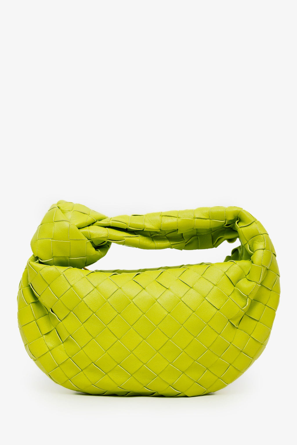 Bottega Veneta Lime Green Intrecciato Leather Mini Jodie Bag