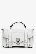 Proenza Schouler White Leather Top Handle Bag With Strap
