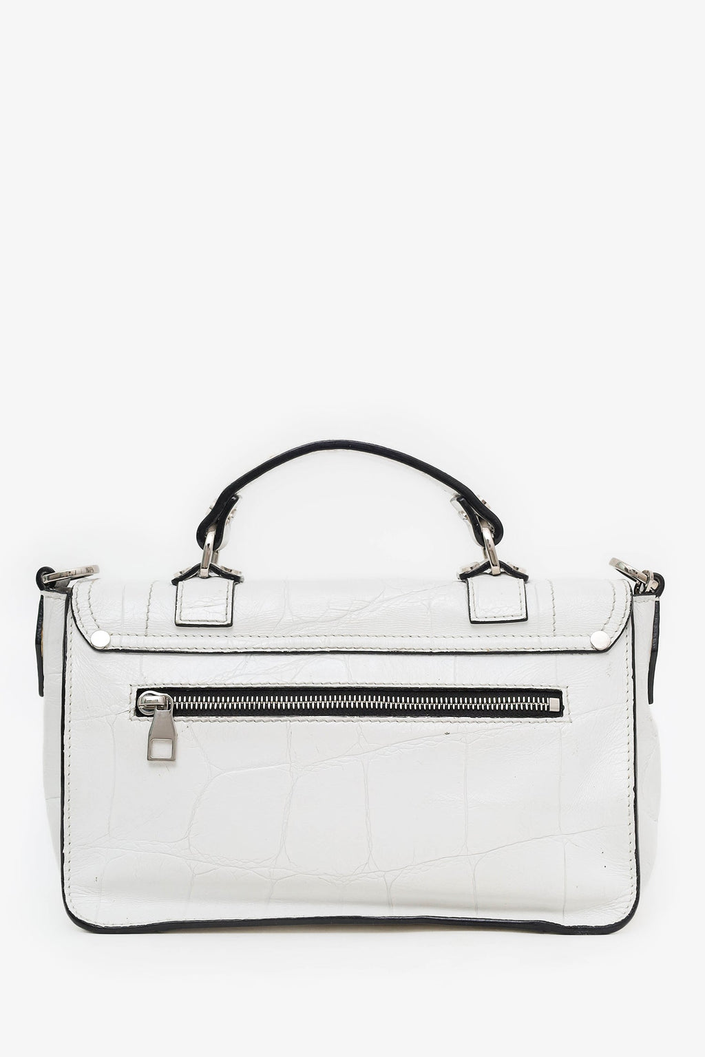 Proenza Schouler White Leather Top Handle Bag With Strap