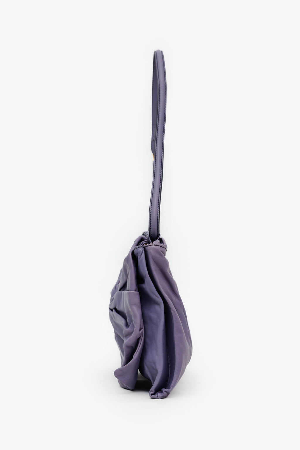 Valentino Purple Leather Twist Shoulder Bag