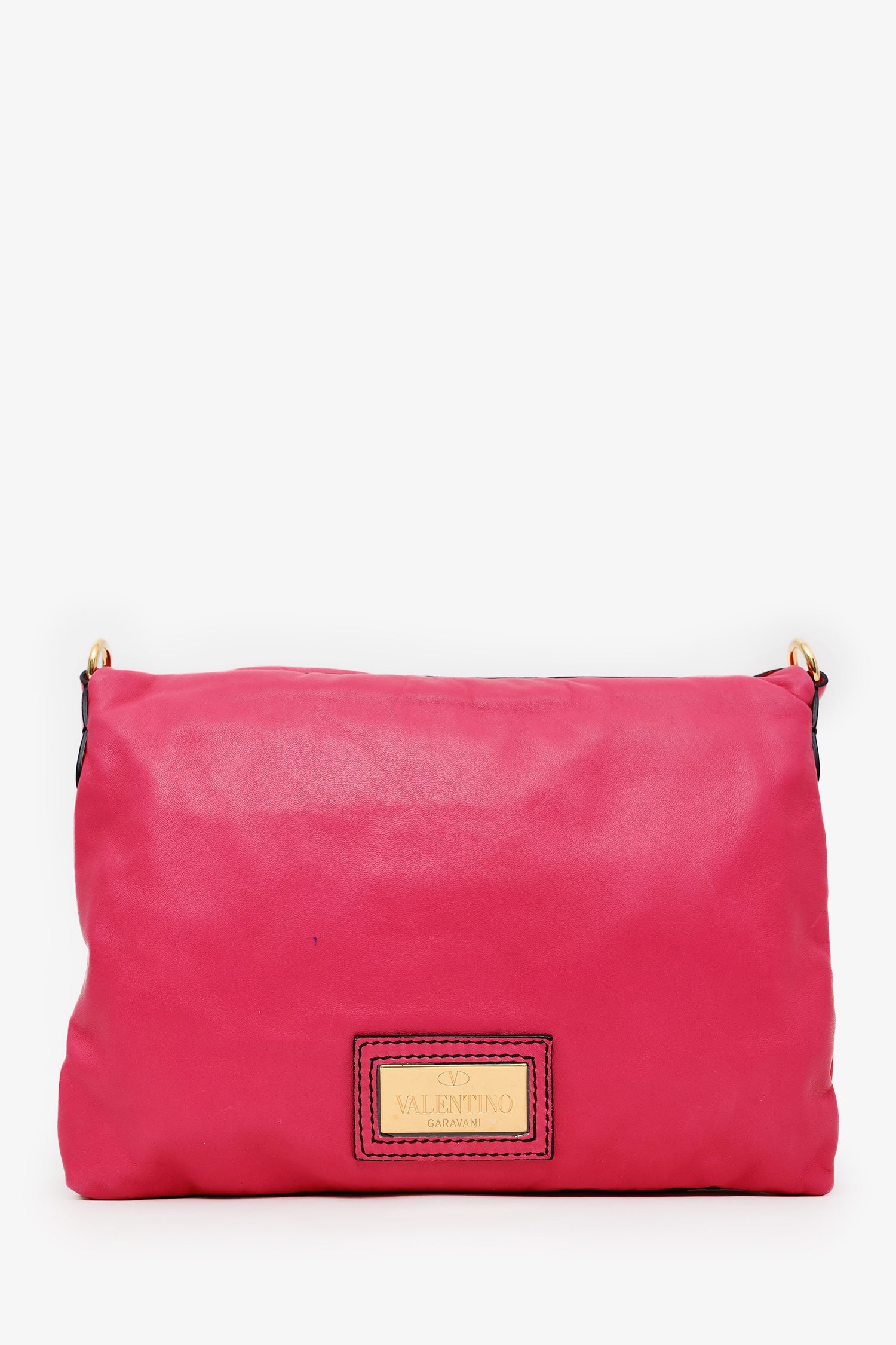 Valentino Pink Leather Rose Clutch