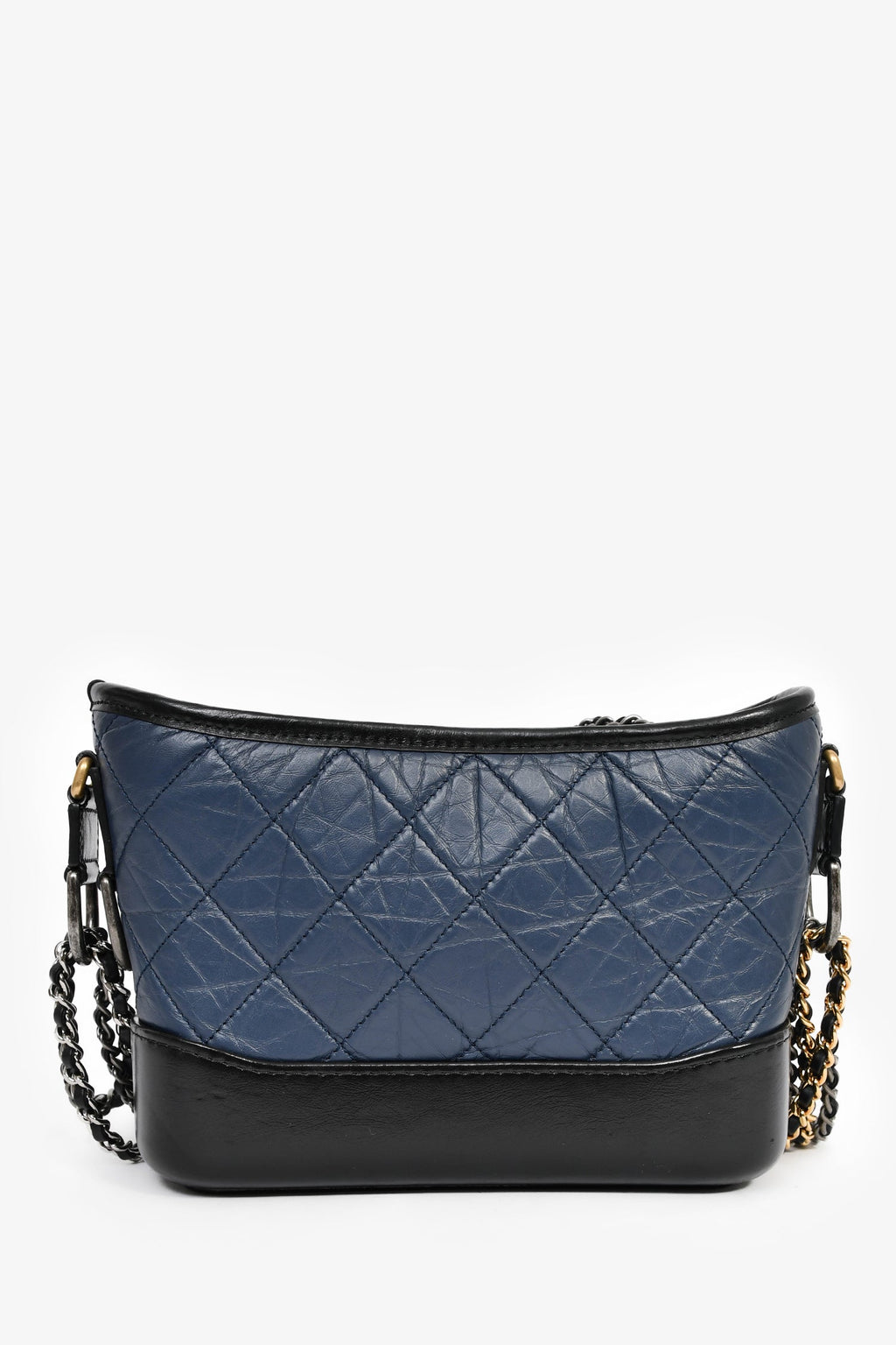 Pre-Loved Chanel™ 2018/19 Navy Blue/Black Quilted Lambskin Small Gabrielle Bag