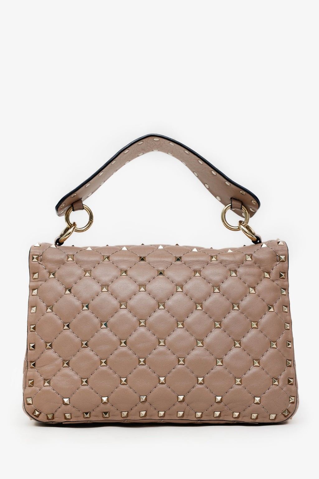 Valentino Garavani Blush Lambskin Medium Rockstud Spike Shoulder Bag
