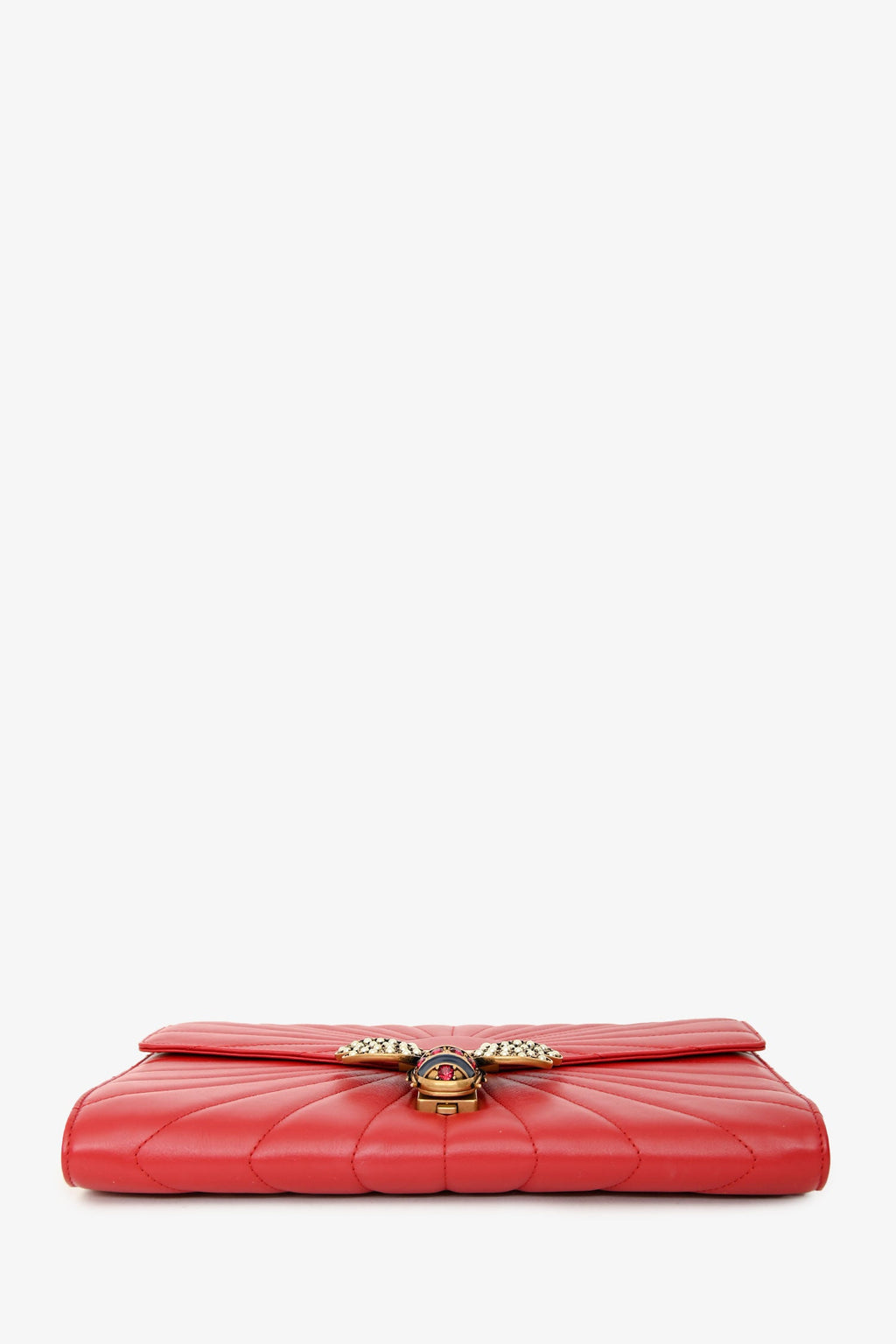 Gucci Red Leather Quilted Queen Margaret Clutch