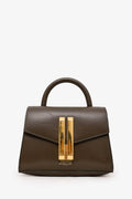 Demellier Brown Leather 'The Nano Montreal' Top Handle With Strap