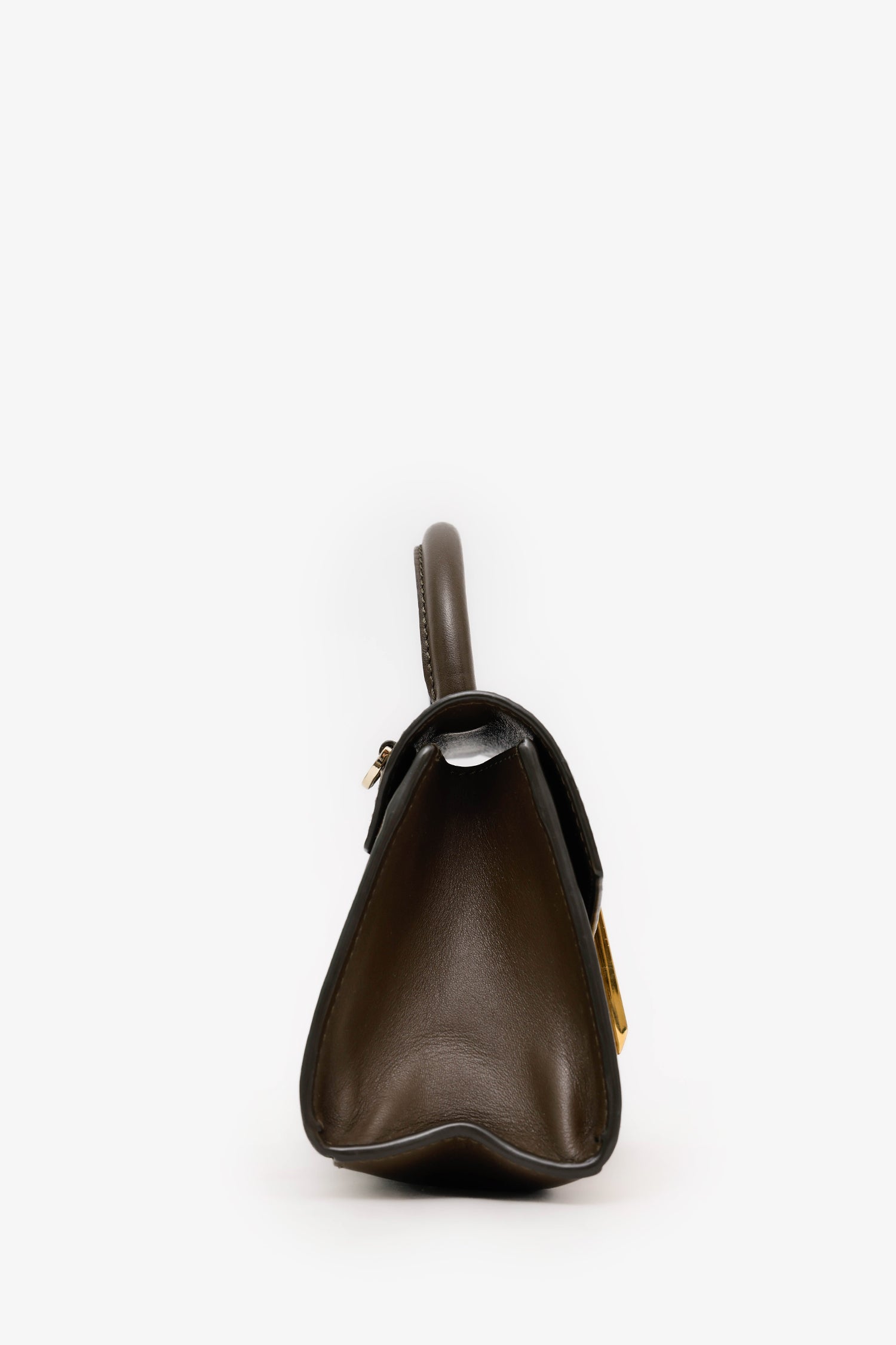 Demellier Brown Leather 'The Nano Montreal' Top Handle With Strap