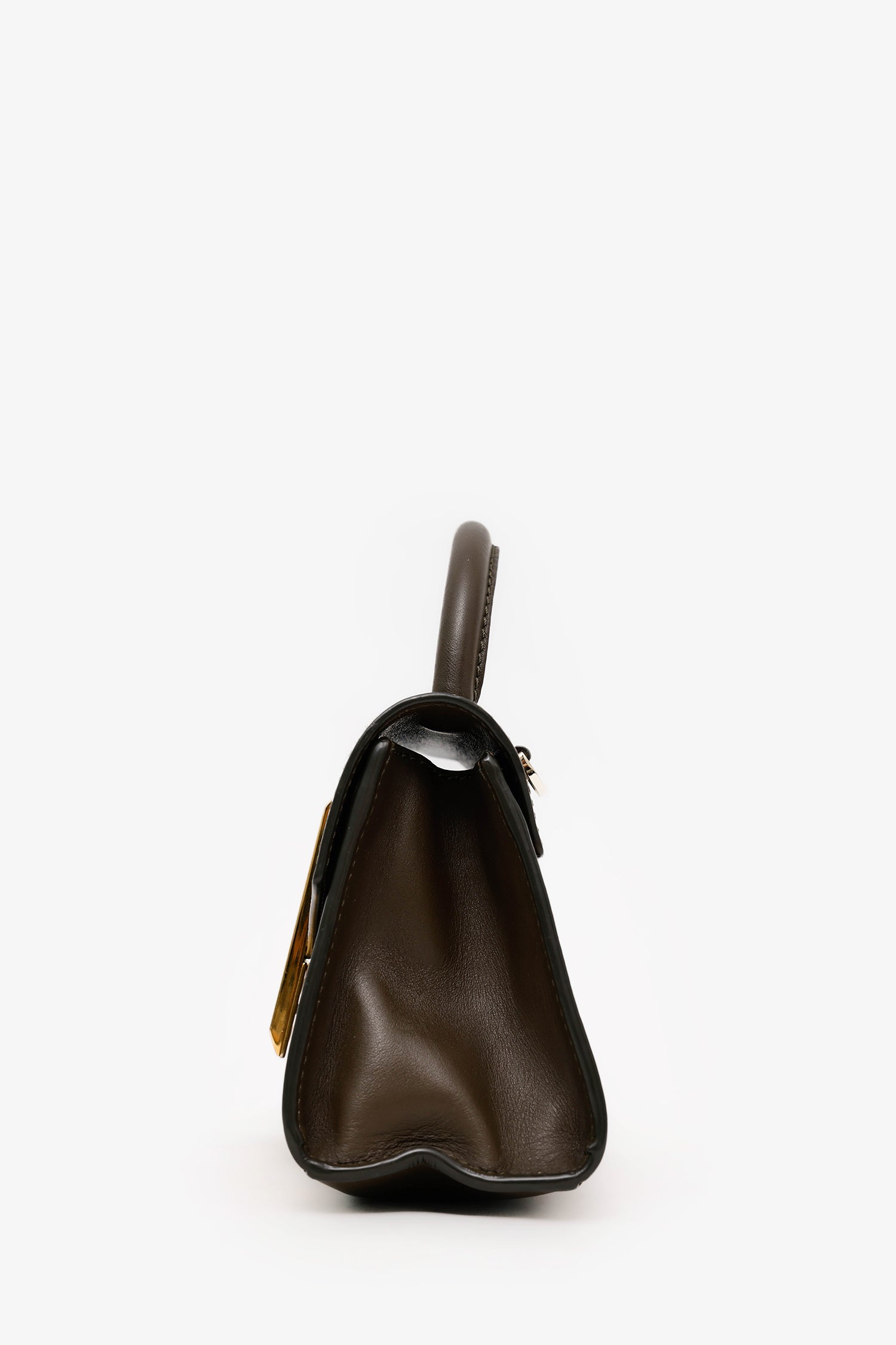Demellier Brown Leather 'The Nano Montreal' Top Handle With Strap